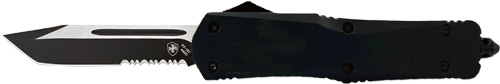 TEMPLAR KNIFE LARGE OTF BLACK - RUBBER 3.5" BLACK TANTO SRRTD — view 1
