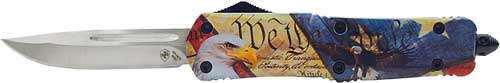 TEMPLAR KNIFE LARGE OTF EAGLE - 3.5" SILVER DROP POINT — view 1