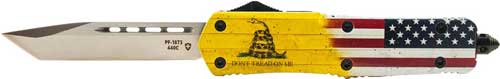 TEMPLAR KNIFE LARGE OTF DON'T - TREAD ON ME 3.5" SILVER TANTO — view 1