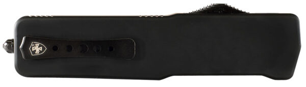 Templar Knife LZBR321 Premium Weighted  Large 3.55" OTF Drop Point Plain Black Oxide Stonewashed D2 Steel Blade, 5.25" Black Aluminum/Rubber Handle — view 1