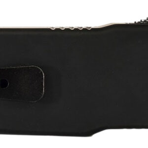 Templar Knife MZBR321 Premium Weighted  Slim 3.16" OTF Drop Point Plain Black Oxide Stonewashed Powder Coated D2 Steel Blade, 4.93" Black Aluminum/Rubber Handle