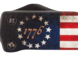 Templar Knife MZBRF121 Premium Weighted Betsy Ross Flag Slim 3.16" OTF Dagger Plain Black Oxide Stonewashed Powder Coated D2 Steel Blade, 4.93" Betsy Ross Flag Aluminum Zinc Alloy Handle