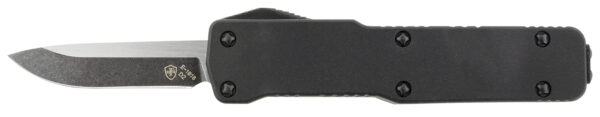 Templar Knife CABR321 Premium LW  Micro 1.85" OTF Drop Point Plain Black Oxide Stonewashed D2 Steel Blade, 3.50" Black Aluminum Handle, California Legal — view 1