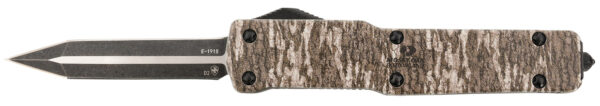 Templar Knife MAMOB121 Premium LW  Slim 3.16" OTF Dagger Plain Black Oxide Stonewashed Powder Coated D2 Steel Blade, 4.93" Mossy Oak Bottomland Aged Aluminum Handle — view 1