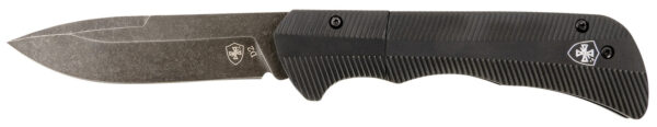 Templar Knife AAABK321 Auto Assist  3.50" Folding Drop Point Plain Black Oxide Stonewashed D2 Steel Blade, 4.25" Aluminum Handle — view 1