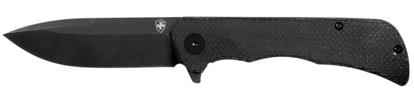 Templar Knife PFMBK321 Paladin  3.27" Folding Drop Point Plain Black Powder Coated D2 Steel Blade, 4.40" Black Micarta Handle — view 1