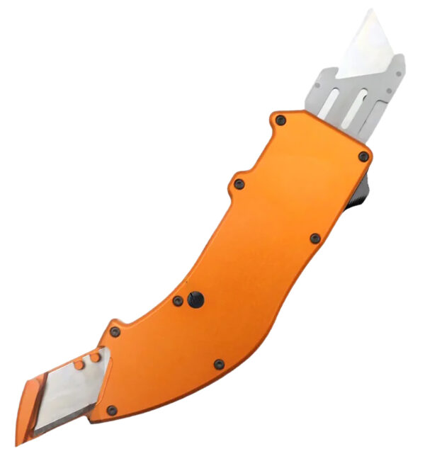 Templar Knife  Squire Utility OTF Razor Plain Orange Anodized 5.38" Aluminum Handle — view 1
