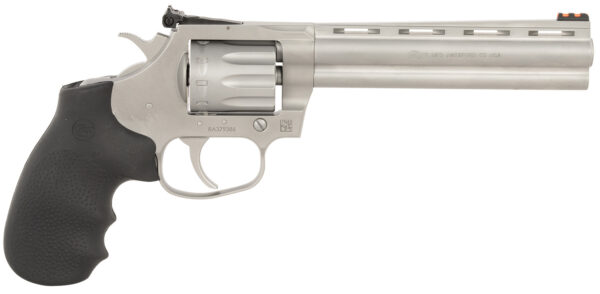 Colt Mfg KCOBRA22SM6RFO King Cobra Target 22 LR 6 Shot 6" Matte Stainless Steel Vent Rib Barrel, Matte Stainless Stainless Steel Frame & Cylinder, Black Hogue Overmolded Grip, Exposed Hammer — view 1