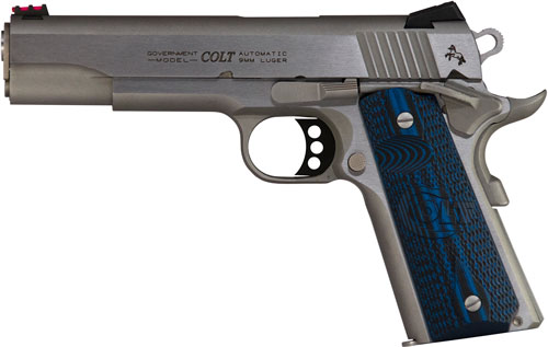 COLT COMPETITION 9MM 5" 8RD - STAINLESS BLUE G10 GRIPS — view 1