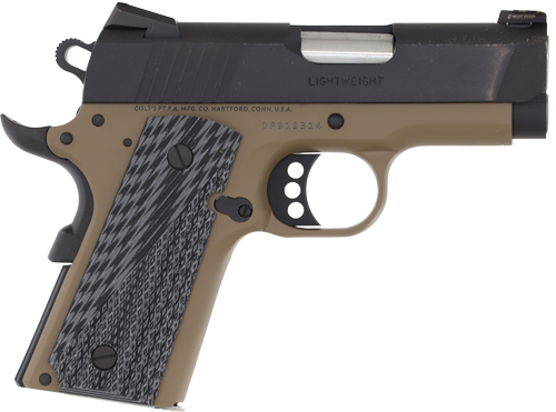 COLT DEFENDER 45ACP 3" 7RD FDE - CERAKOTE BLUED G10 GRIPS — view 1