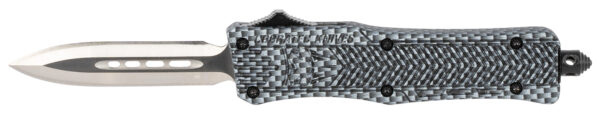 CobraTec Knives SCFCTK1SDADNS CTK-1  Small 2.75" OTF Dagger Plain D2 Steel Blade/Carbon Fiber Aluminum Handle Features Glass Breaker Includes Pocket Clip — view 1