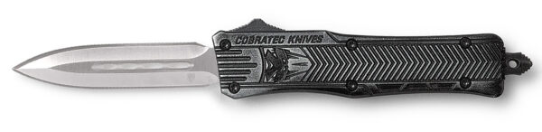 CobraTec Knives SSWCTK1SDAGNS CTK-1  Small 2.75" OTF Dagger Plain D2 Steel Blade/Stonewashed Aluminum Handle Features Glass Breaker Includes Pocket Clip — view 1