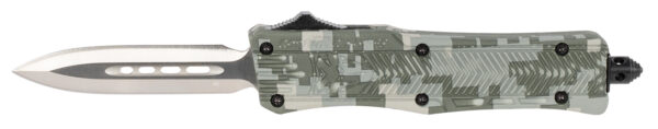 CobraTec Knives SADCCTK1SDAGNS CTK-1  Small 2.75" OTF Dagger Plain D2 Steel Blade/Winter Digi Camo Aluminum Handle Features Glass Breaker Includes Pocket Clip — view 1