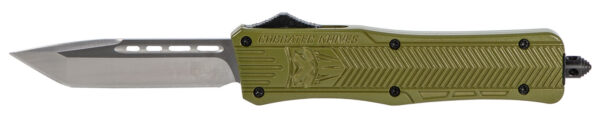 CobraTec Knives MODCTK1MTNS CTK-1  Medium 3" OTF Tanto Plain D2 Steel Blade/OD Green Aluminum Handle Features Glass Breaker Includes Pocket Clip — view 1