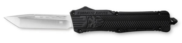 CobraTec Knives LBCTK1LTNS CTK-1  Large 3.25" OTF Tanto Plain D2 Steel Blade/Black Aluminum Handle Features Glass Breaker Includes Pocket Clip — view 1
