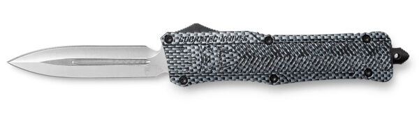 CobraTec Knives LCFCTK1LDAGNS CTK-1  Large 3.75" OTF Dagger Plain D2 Steel Blade/Carbon Fiber Aluminum Handle Features Glass Breaker Includes Pocket Clip — view 1