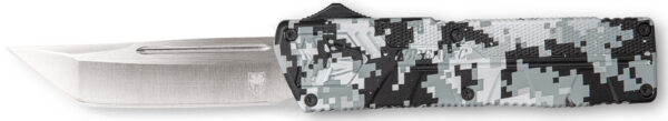 CobraTec Knives WDCCTLETNS Lightweight  3.25" OTF Tanto Plain D2 Steel Blade/Winter Digi Camo Aluminum Handle Includes Pocket Clip — view 1