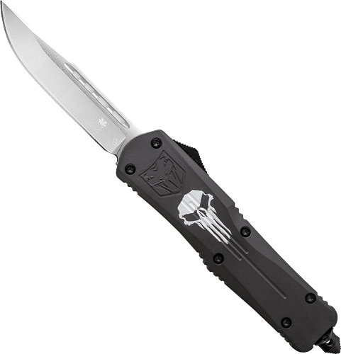 COBRATEC LARGE FS3 OTF BLACK - PUNISHER 3.5" D2 STEEL DRP PNT — view 1