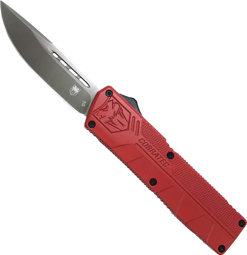COBRATEC LIGHTWEIGHT OTF - RED 3.25" DROP POINT — view 1