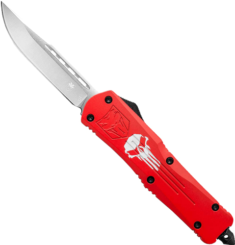 COBRATEC LARGE FS3 OTF RED - PUNISHER 3.5" D2 STEEL DRP PNT — view 1