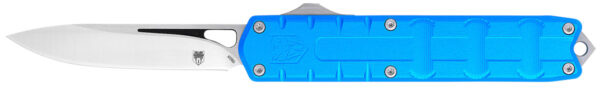 CobraTec Knives CTEBLUM390DNS Enforcer  3.25" OTF Drop Point Plain M390 Steel Blade/Blue Aluminum Handle — view 1