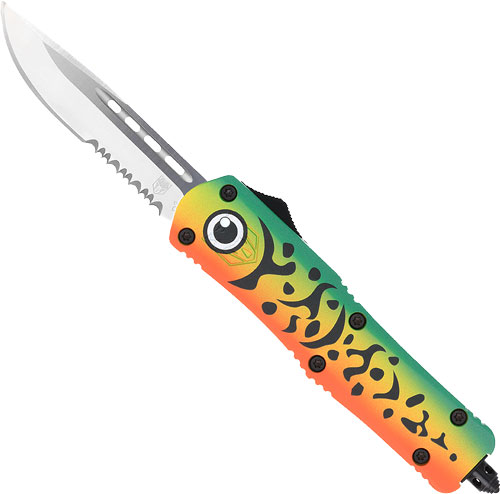 COBRATEC MEDIUM FS3 OTF GREEN - LURE 3" DROP POINT SERRATED SS — view 1