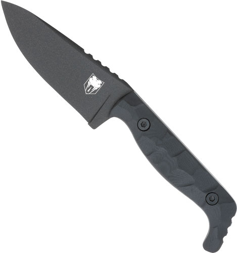 COBRATEC KINGPIN 4" FIXED BLD - BLACK D2 STEEL W/KYDEX SHEATH — view 1