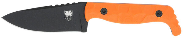 CobraTec Knives CTKPORG KingPin  EDC 4" Fixed Drop Point Plain Black Powder Coated D2 Steel Blade, 4" Blaze Orange Textured G10 Scales Handle — view 1