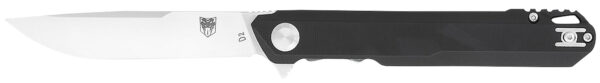 CobraTec Knives CTMONBLK Monarch  3.50" Folding Plain Satin D2 Steel Blade, 4.75" Black G10 Handle — view 1