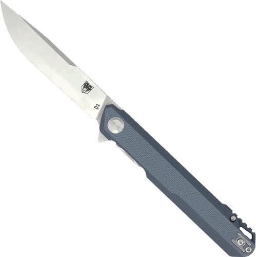 COBRATEC MONARCH 3.5" FOLDER - GREY D2 STEEL W/CLIP — view 1