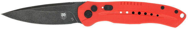 CobraTec Knives REDDIABLOAUTO Diablo  3.50" Folding Black Stonewashed D2 Steel Blade, 4.75" Red Textured G10 Scales Handle — view 1