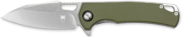 CobraTec Knives CTCLNHRBLK Wolverine  3.12" OTF Drop Point Plain Satin TiCN D2 Steel Blade, 4.25" Green Textured G10 Handle — view 1