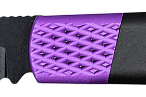 CobraTec Knives CTWOLVERINEBLK Gideon  3" Folding Plain Black Stonewashed D2 Steel Blade, 4.25" Black/Purple Aluminum Handle