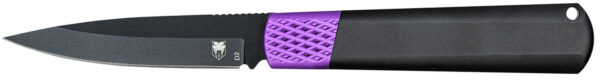 CobraTec Knives CTWOLVERINEBLK Gideon  3" Folding Plain Black Stonewashed D2 Steel Blade, 4.25" Black/Purple Aluminum Handle — view 1