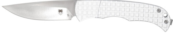 CobraTec Knives CTCLNHRSIL Cyclone Hidden Release 3" OTF Plain Satin D2 Steel Blade, 4" White Aluminum Handle — view 1