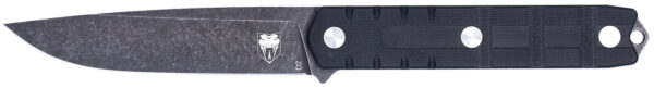 CobraTec Knives CTOWBLKDNS Outdoor Warrior 4.50" Fixed Drop Point Plain Stonewashed D2 Steel Blade, 4.75" Black Textured G10 Scales Handle — view 1