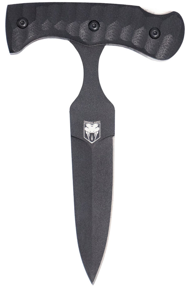 CobraTec Knives FG10PD Folding Push Dagger  2.88" Folding Dagger Plain Black D2 Steel Blade, 4.06" Black Textured G10 Scales Handle — view 1
