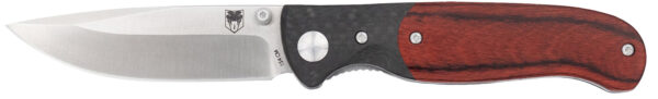 CobraTec Knives CTBRN Baron  EDC 3.25" Folding Drop Point Plain Satin 154CM SS Blade, 4.25" Carbon Fiber/Pakkawood Handle — view 1