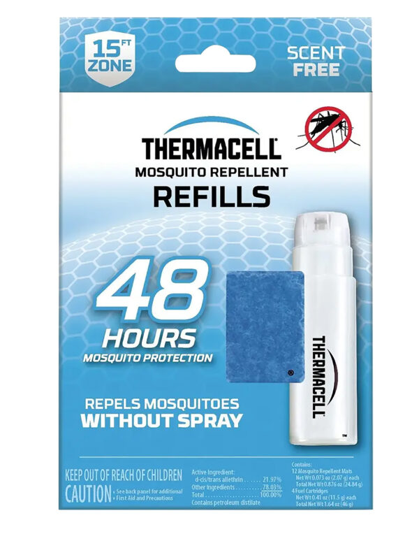 Thermacell R4 Repellent Refill  Effective 15 ft Odorless Scent Mat/Fuel Cartridges Repels Mosquito Effective Up to 48 hrs 4 Fuel Cartridges/12 Mats — view 1