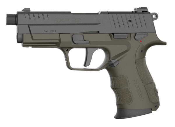 Retay USA RXP22ODBLKS13TH RXP 22 LR 13+1 4" Threaded Barrel, Black Cerakote Optic Ready/Serrated Slide, OD Green Cerakote Polymer Frame w/Accessory Rail, RMR/RMSc Footprint — view 1