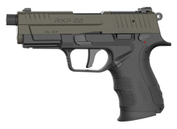 Retay USA RXP22BLKODSL10TH RXP 22 LR 10+1 4" Threaded Barrel, OD Green Cerakote Optic Ready/Serrated Slide, Black Cerakote Polymer Frame w/Accessory Rail, RMR/RMSc Footprint — view 1