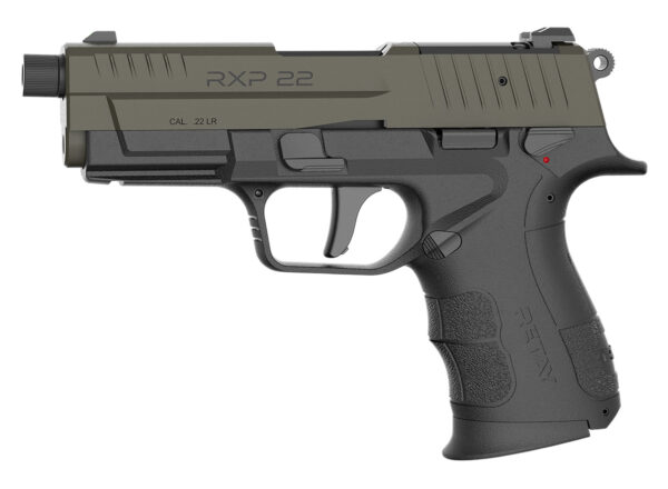 Retay USA RXP22BLKODSL13TH RXP 22 LR 13+1 4" Threaded Barrel, OD Green Cerakote Optic Ready/Serrated Slide, Black Cerakote Polymer Frame w/Accessory Rail, RMR/RMSc Footprint — view 1