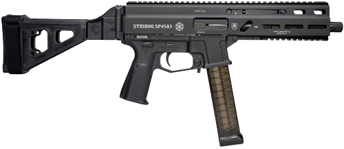 GRAND POWER STRIBOG SP45A3 - 45ACP 8" BBL 20RD W/BRACE BLK — view 1