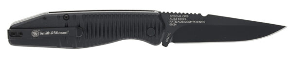 Smith & Wesson Knives 1215357 Special Ops  Full Size 3.40" Folding Drop Point Plain AUS-8A SS Blade Aluminum Handle — view 1