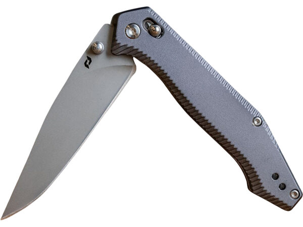 Schrade 1215384   3.40" Folding Drop Point Plain Stainless Steel Blade, Black Aluminum Handle — view 1