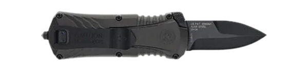 M&P Accessories 1219171 M&P  Compact 1.90" OTF Plain Black Oxide Stainless Steel Blade, Gray/Black Aluminum Handle — view 1
