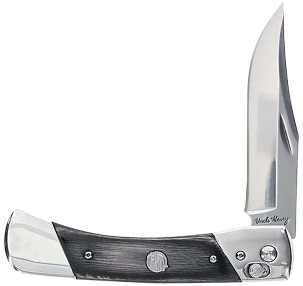 Uncle Henry 1222013 Bear Paw  3.80" Folding Plain 7Cr17MoV SS Blade, Black/SS Wood Laminate Handle — view 1