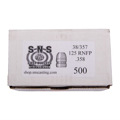 CAST 38 CAL (.358'') 125GR ROUND NOSE FLAT POINT LEAD 500/BOX — view 1