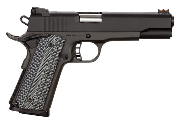 Rock Island 51486 Rock Ultra FS 45 ACP Caliber with 5" Barrel, 8+1 Capacity, Overall Black Parkerized Finish Steel, Beavertail Frame, Serrated Slide & Black/Gray G10 Grip — view 1