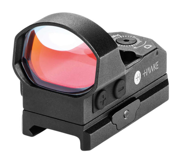 Hawke Sport Optics 12145 Reflex Sight  Black 1x34mm Illuminated Circle w/Red Dot Reticle Weaver Rail Mount — view 1